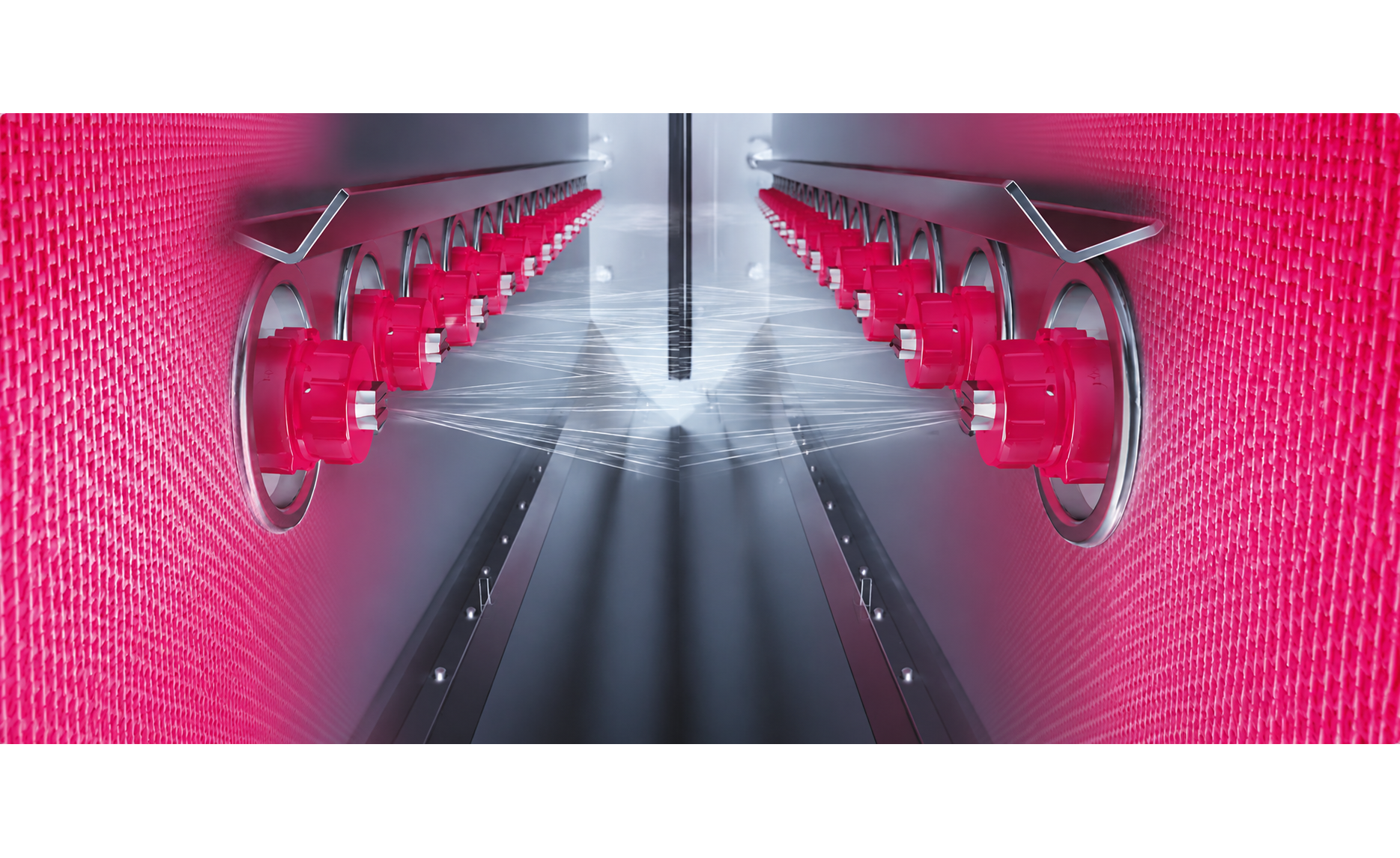 Dual-face spray system view
